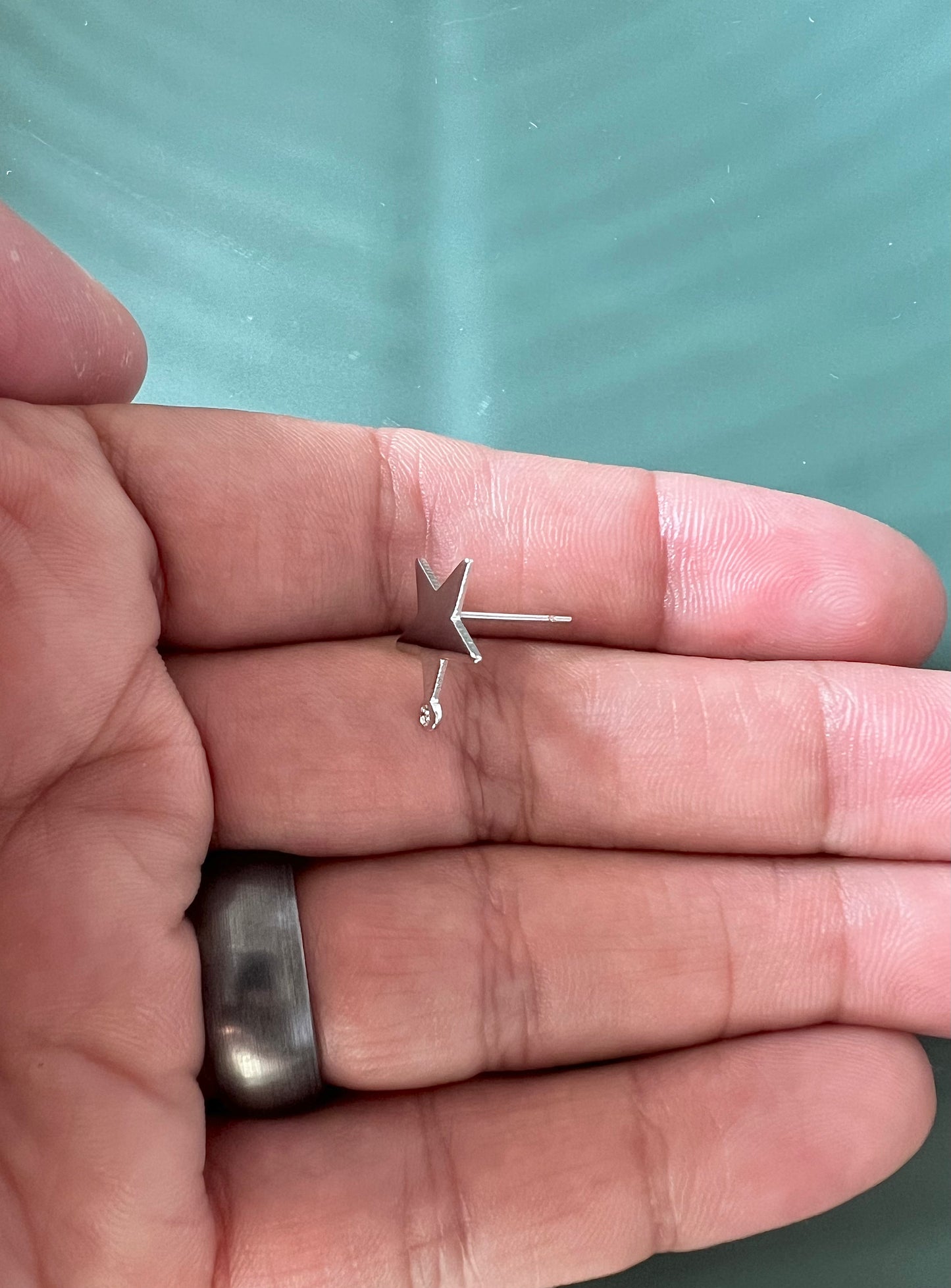 6pcs Gold Plated and Silver Plated Star Stud Post with Connector