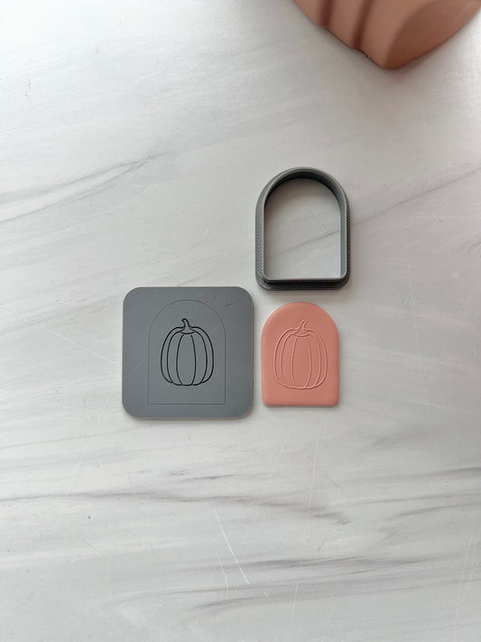 Pumpkin Texture Square with Arch Cutter