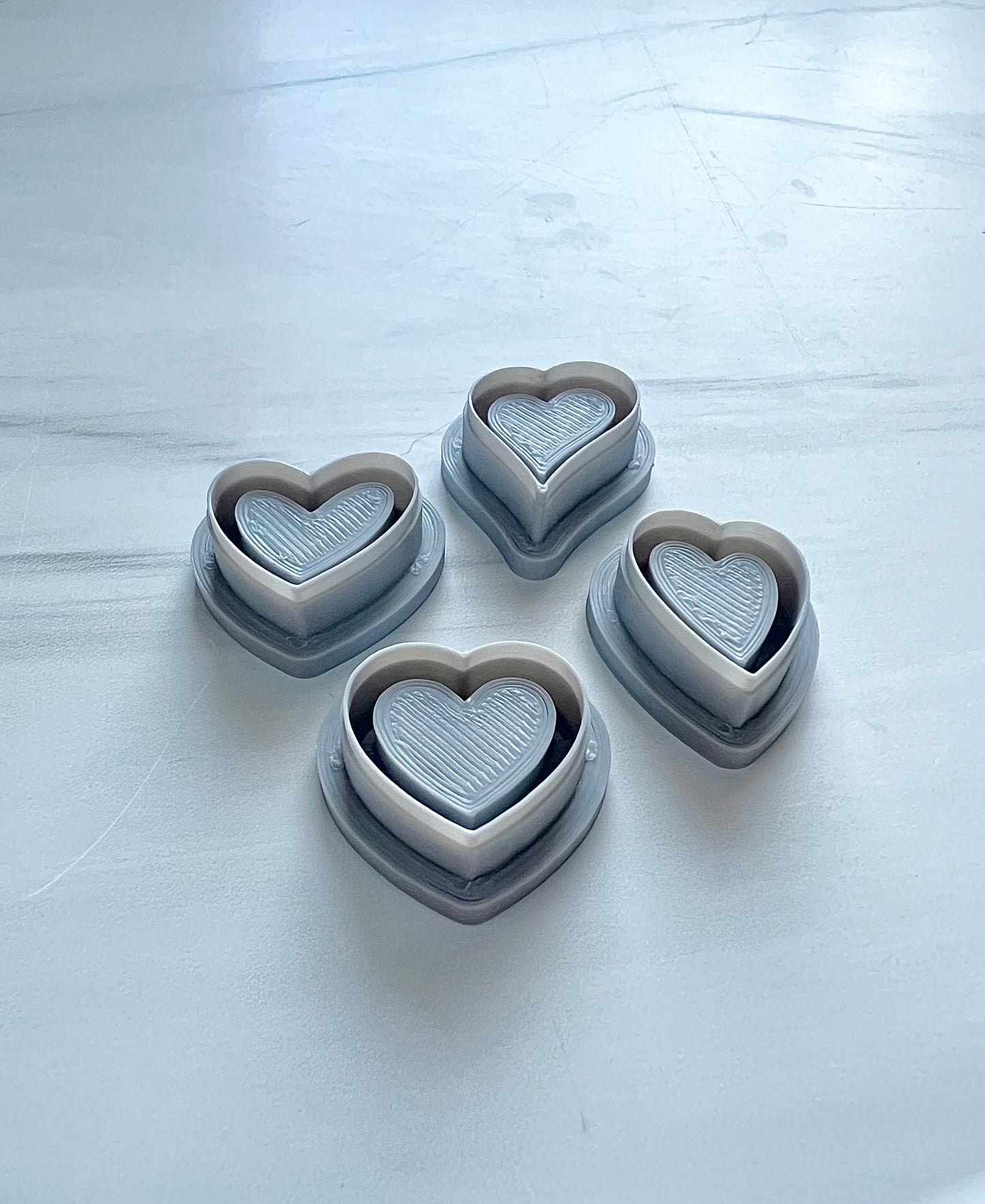 Embossed Heart Stud Cutter Set