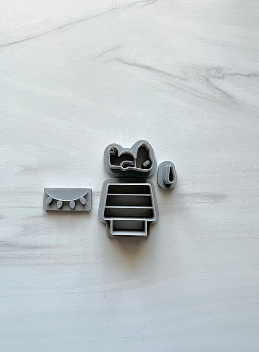Snoopy Cutter with Doghouse and String Light Option