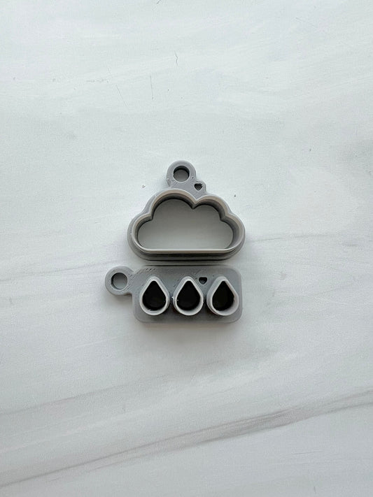 Cloud with Raindrops Cutter Set