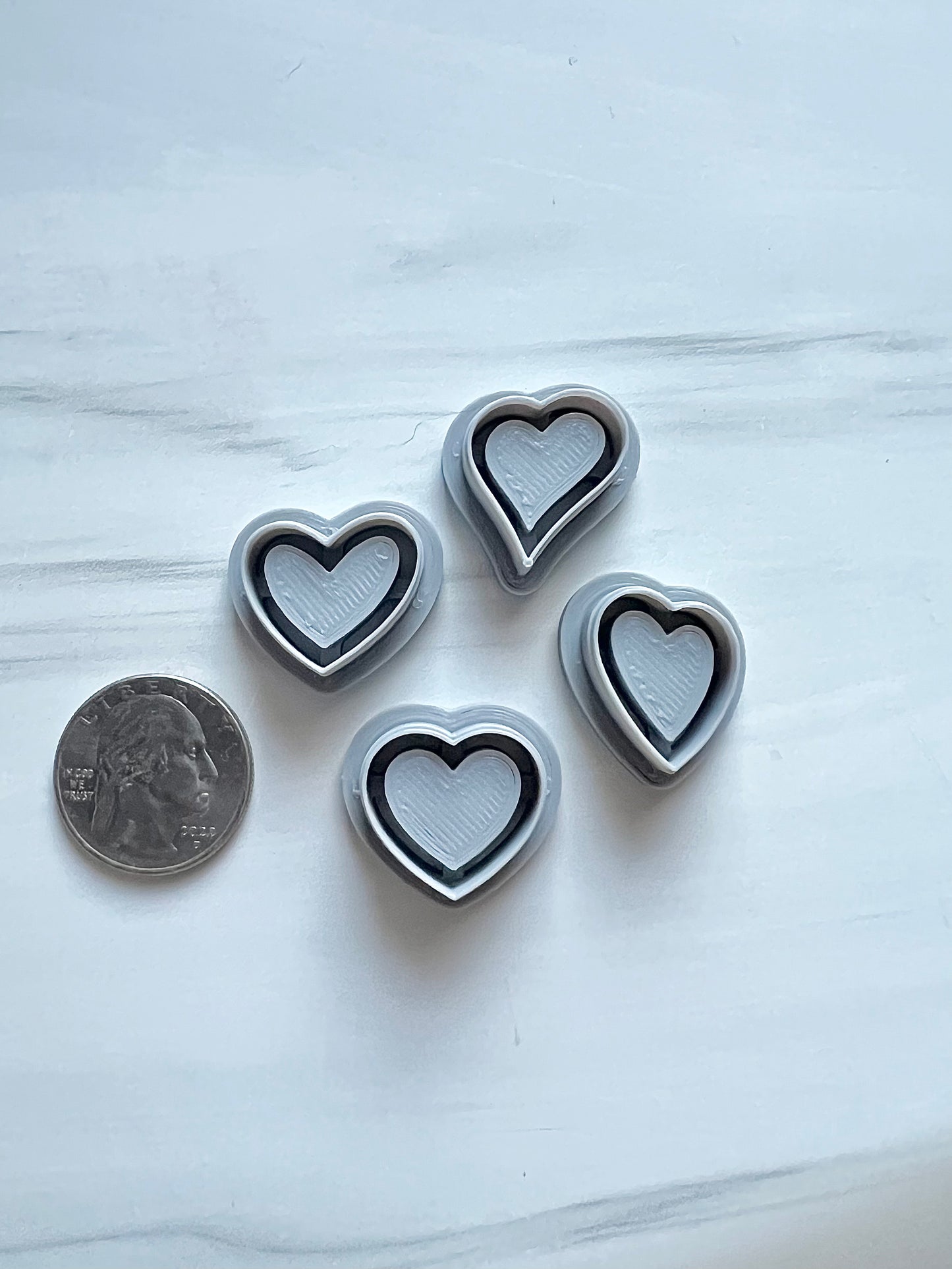 Embossed Heart Stud Cutter Set
