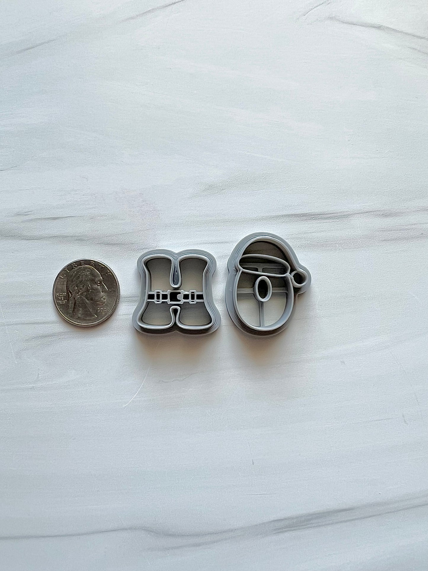 Christmas H O Letter Cutters with Santa Embossments