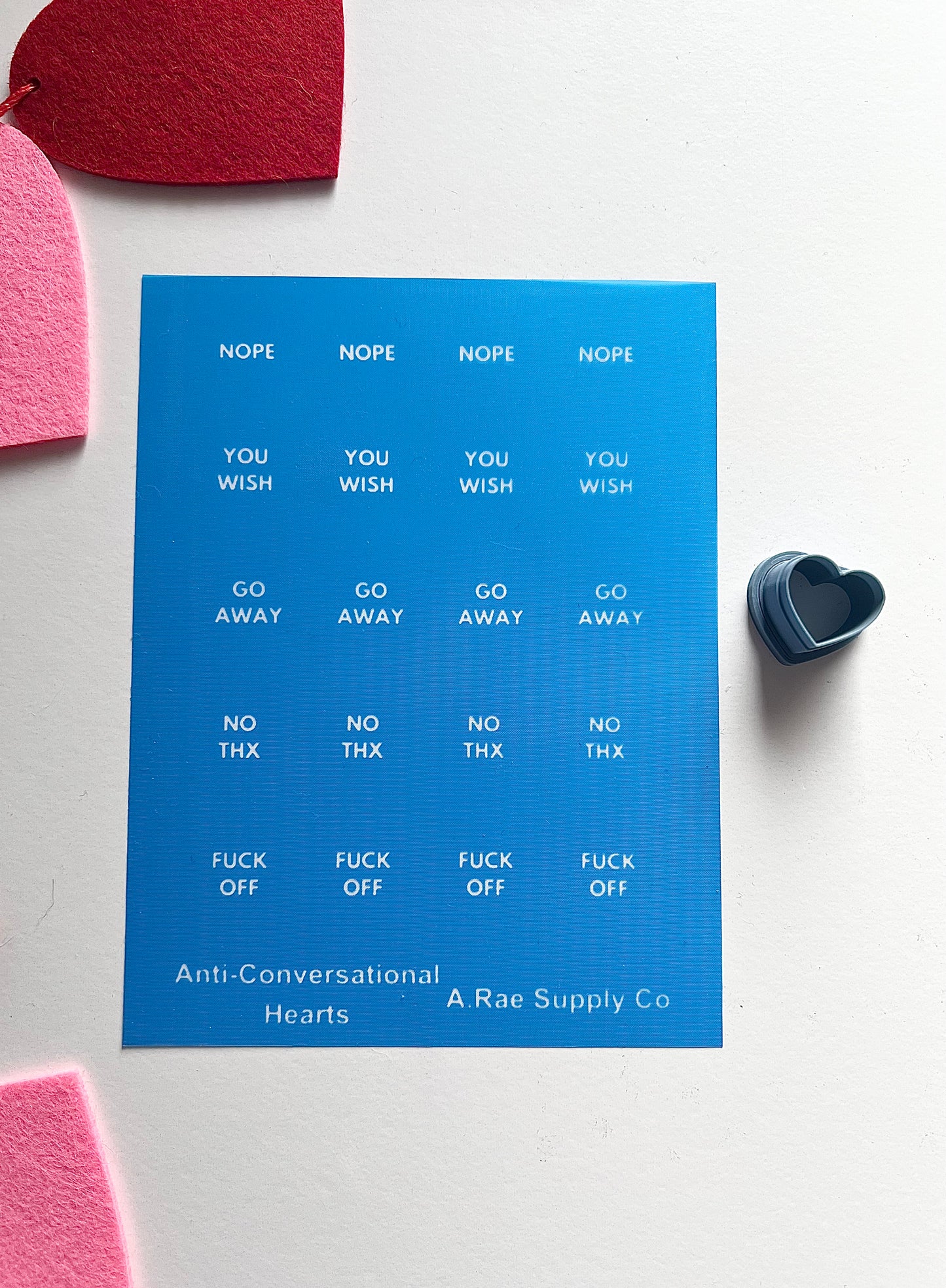 Conversation Hearts Silkscreen Set with Heart Cutter