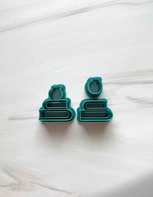 Book Stack with Separate Apple Cutter Set