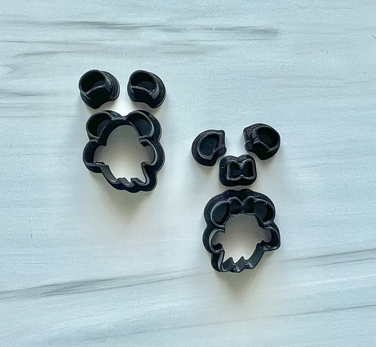 Mouse Ghost with Ears and Optional Bow Cutter Set