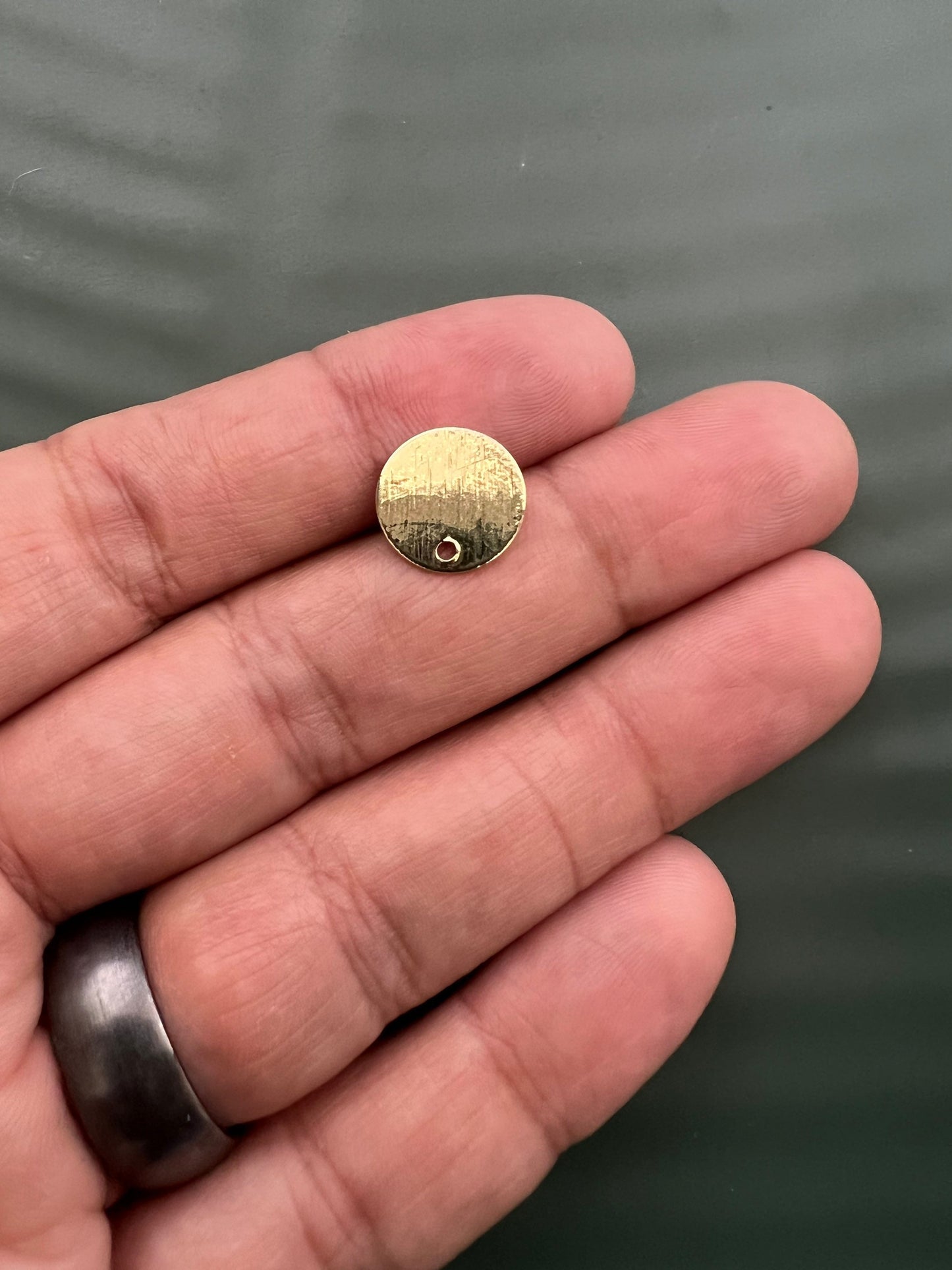 6pcs Textured Gold Plated Stud Posts with Connector
