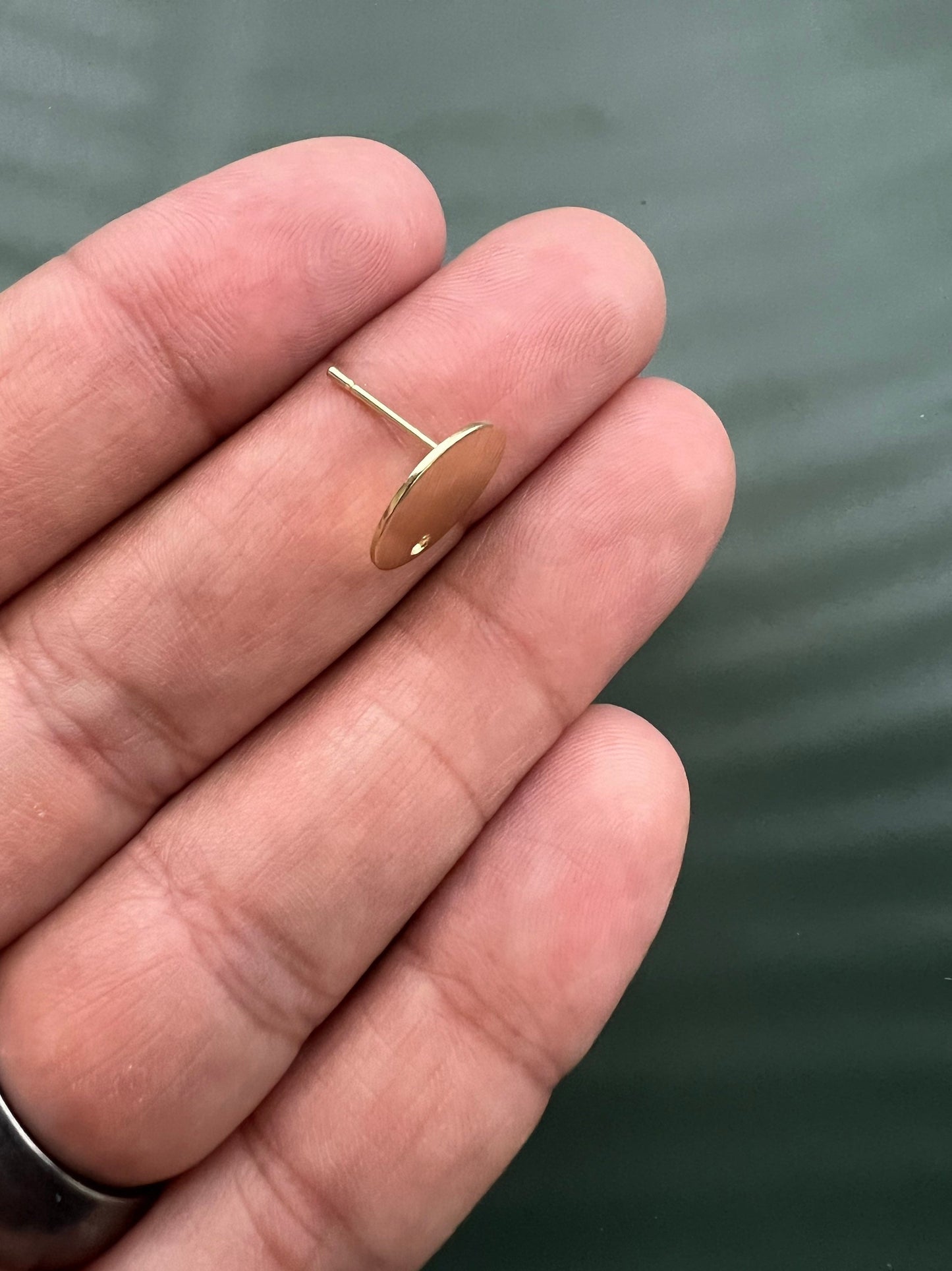 6pcs Textured Gold Plated Stud Posts with Connector