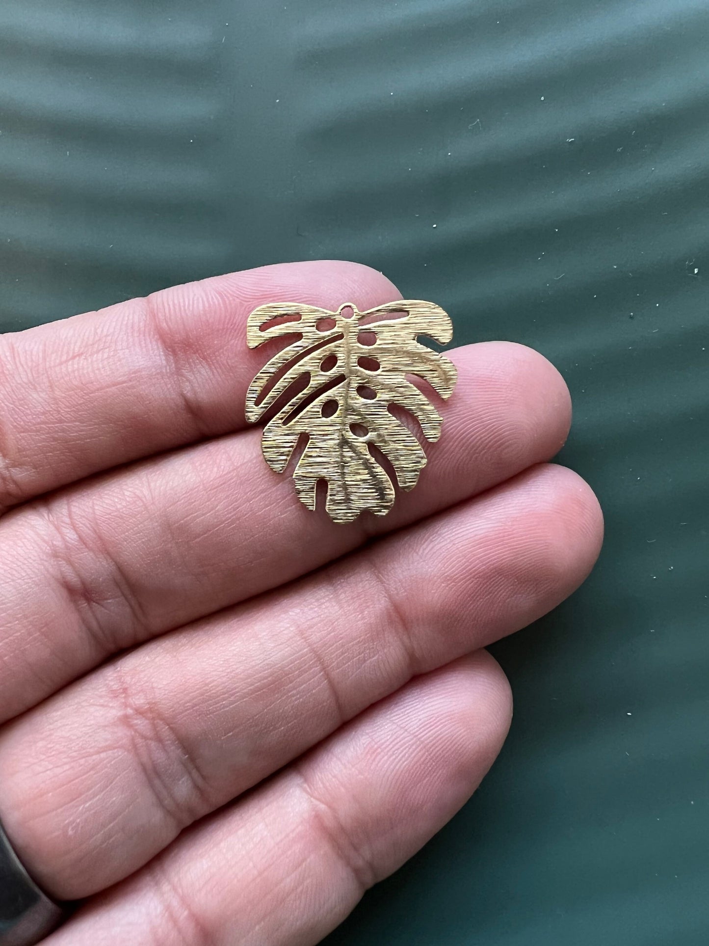 6pcs Brass Textured Monstera Leaves