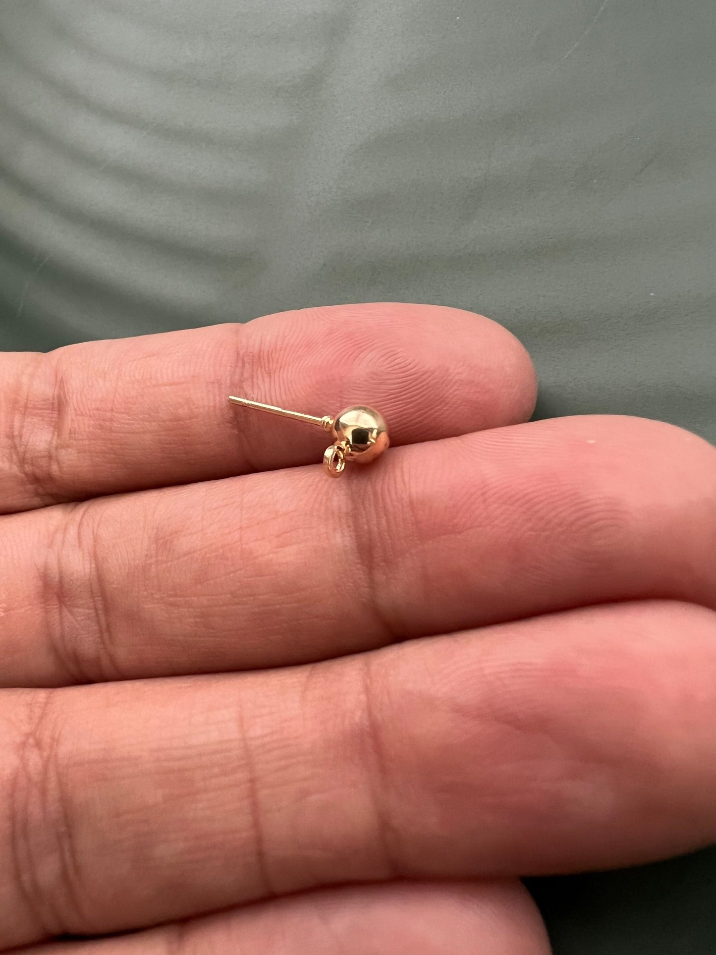 6pcs Brass Ball Earring Stud Post with Connector
