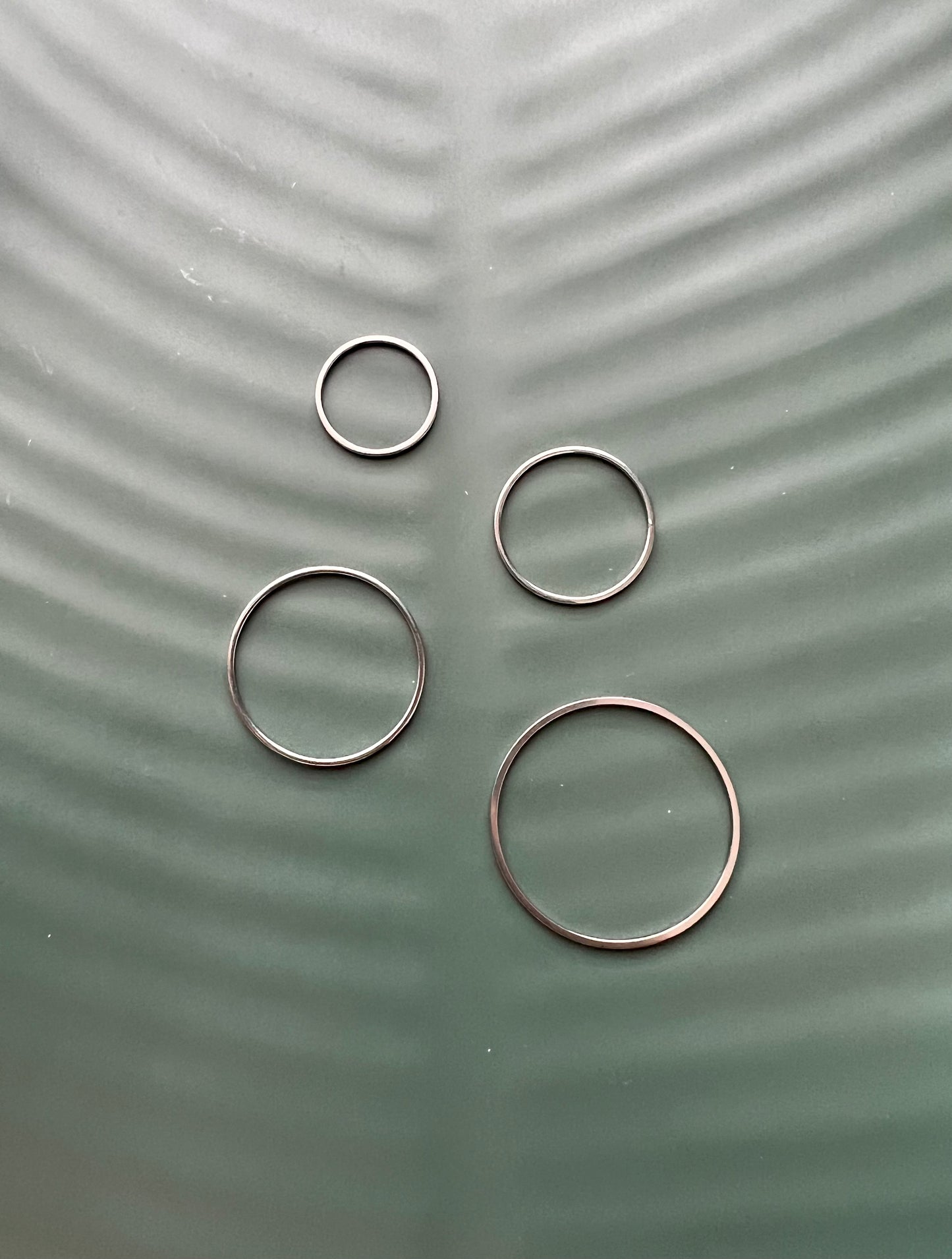 6pcs Silver Circle Connectors - Multiple Sizes