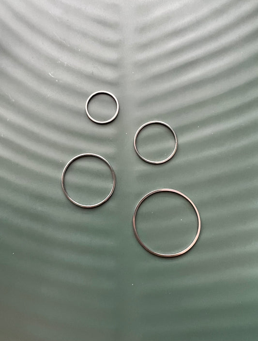 6pcs Silver Circle Connectors - Multiple Sizes