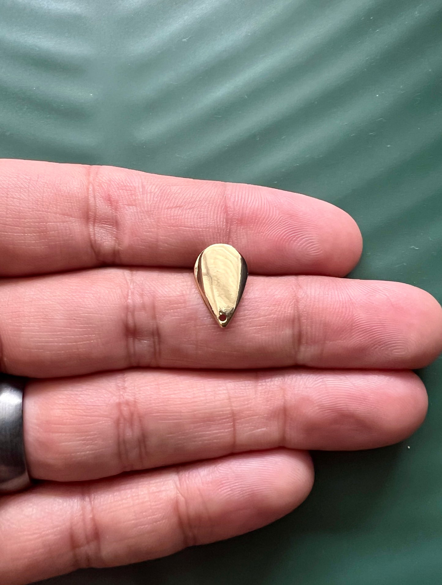 6pcs Gold Plated Brass Teardrop Stud Posts with Connector