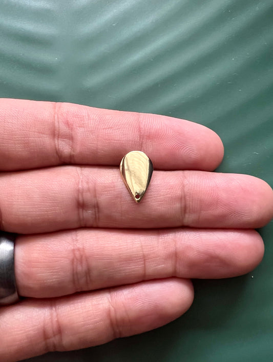 6pcs Gold Plated Brass Teardrop Stud Posts with Connector
