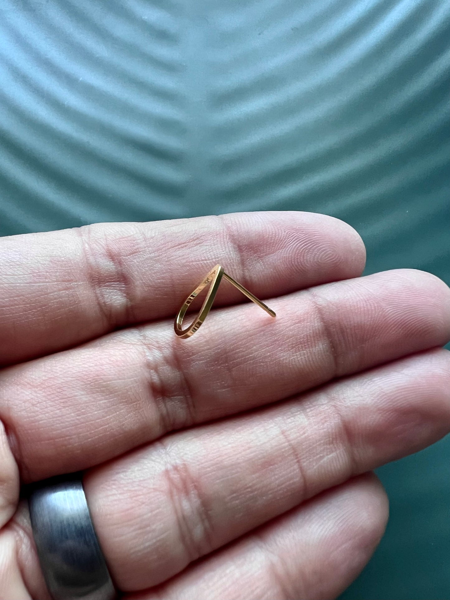 4pcs 18k Gold Plated Drop Stud Posts with Connector