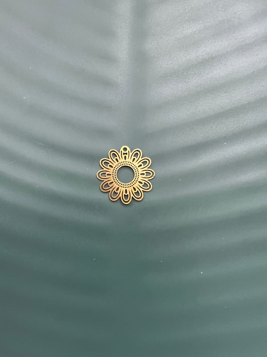 6pcs Round Floral Charms