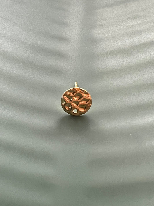 6pcs Gold Plated Hammered Stud Posts with Connector