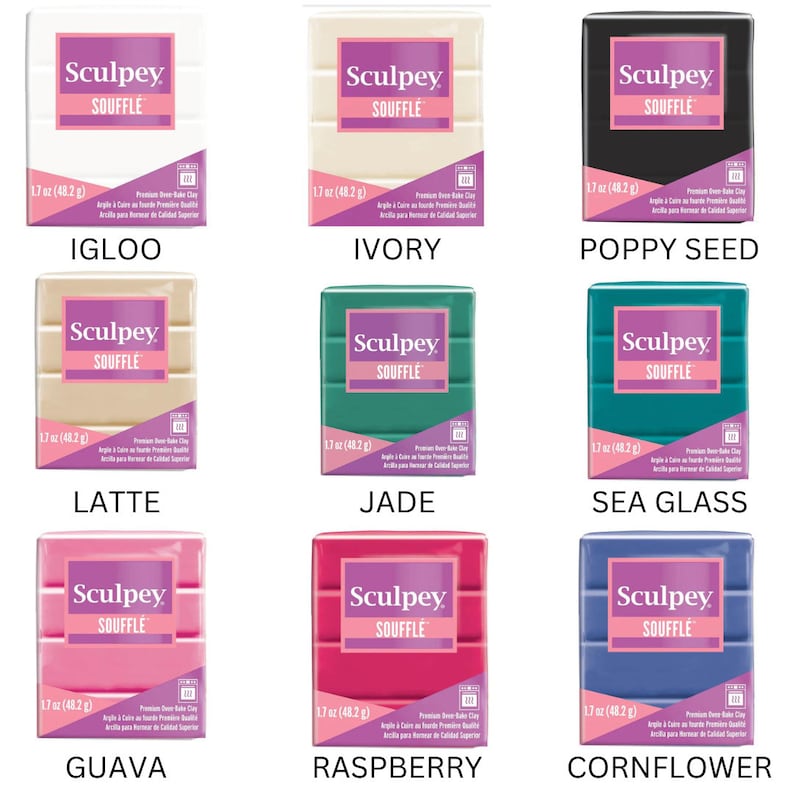 Sculpey Soufflé Clay 1.7 oz - Includes NEW COLORS