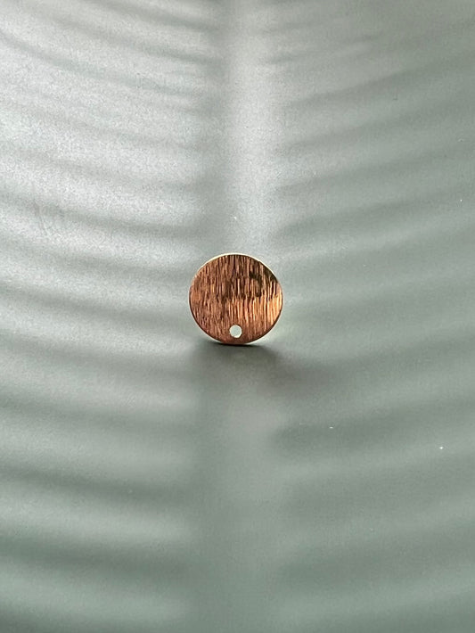 6pcs Textured Gold Plated Stud Posts with Connector