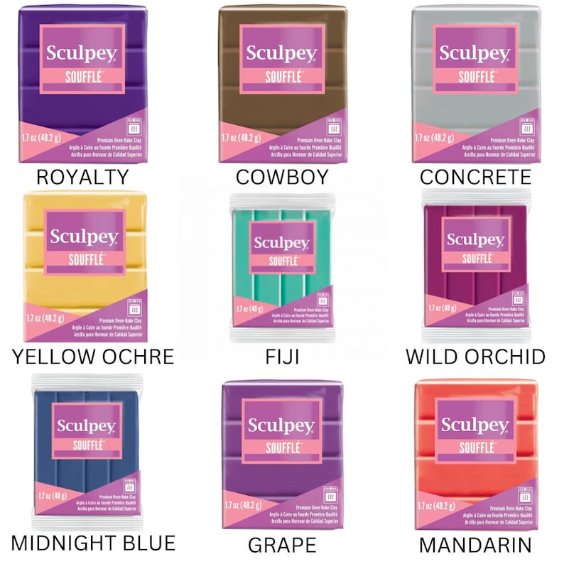 Sculpey Soufflé Clay 1.7 oz - Includes NEW COLORS