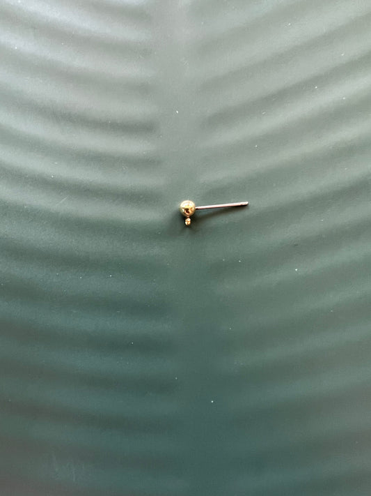 6pcs Brass Ball Earring Stud Post with Connector