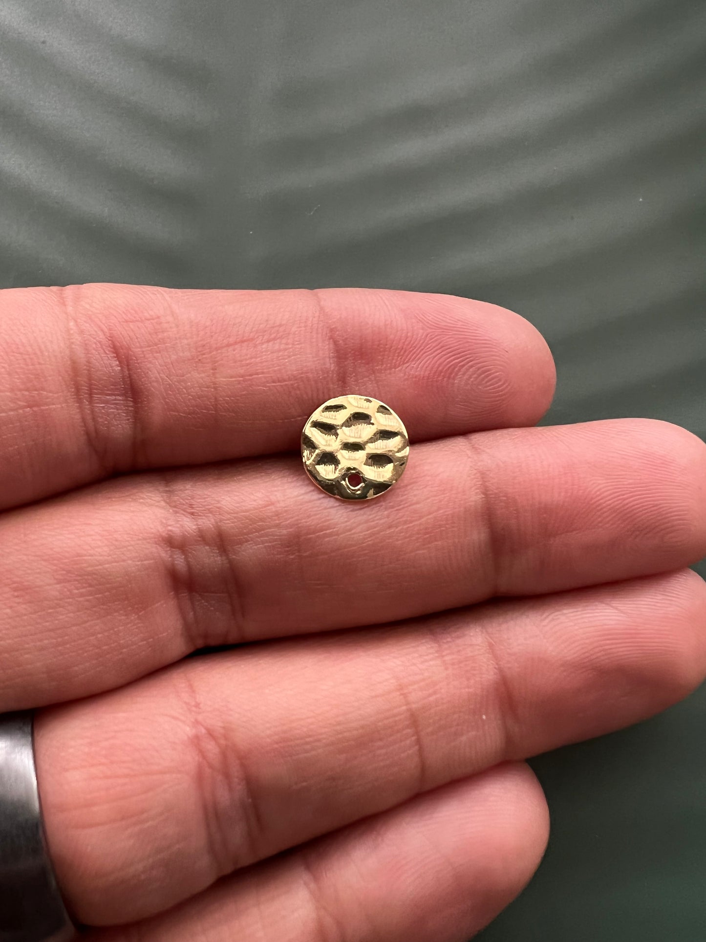 6pcs Gold Plated Hammered Stud Posts with Connector
