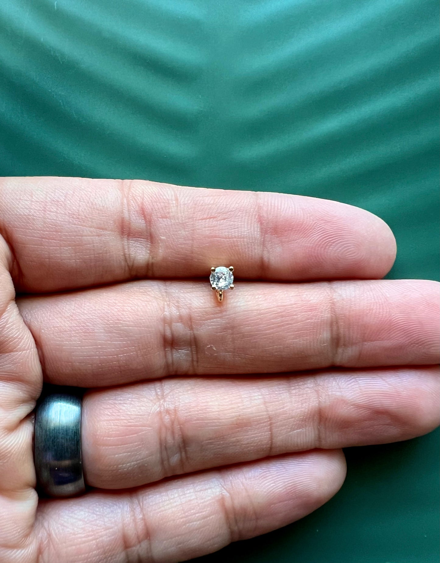 4pcs Cubic Zirconia Stud Post with Connector