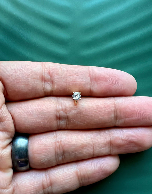 4pcs Cubic Zirconia Stud Post with Connector
