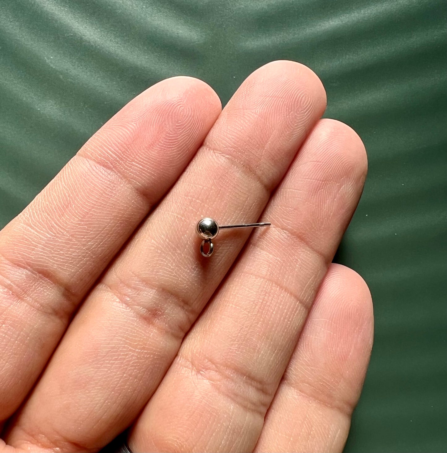 6pcs Silver Ball Earring Stud Post with Connector