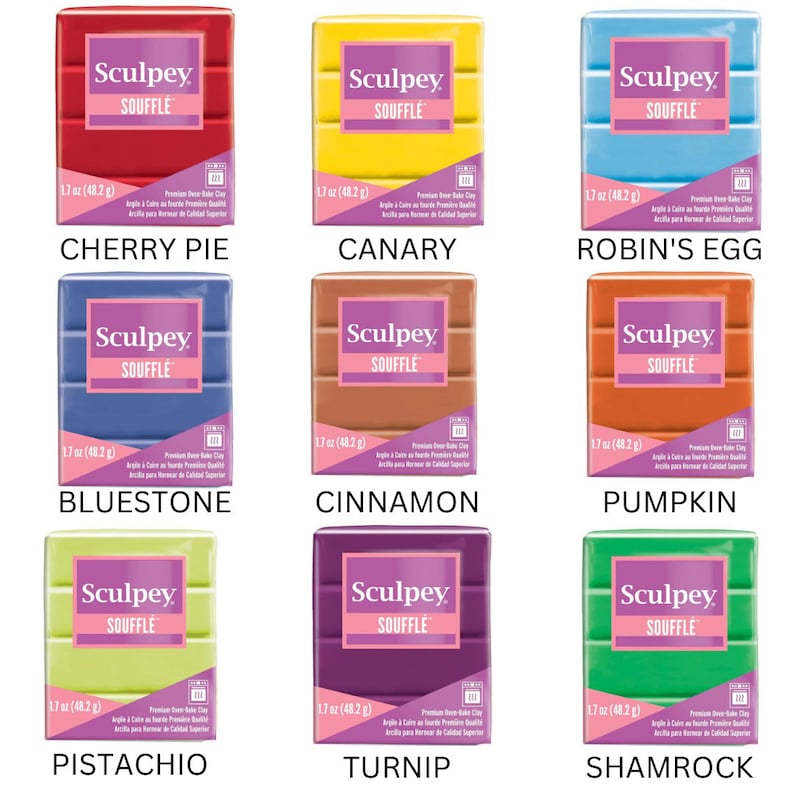 Sculpey Soufflé Clay 1.7 oz - Includes NEW COLORS