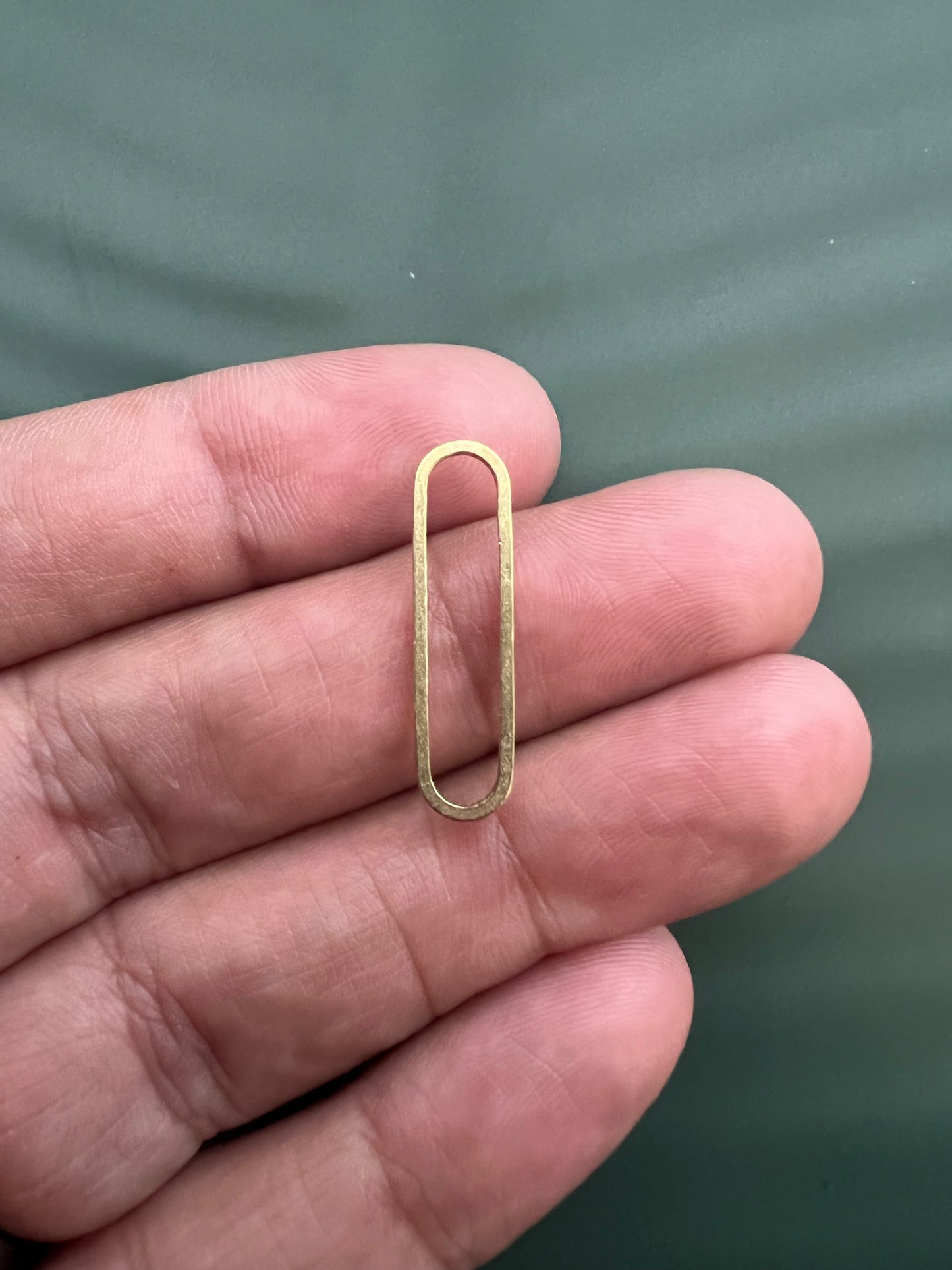 6pcs Narrow Brass Oval Connectors