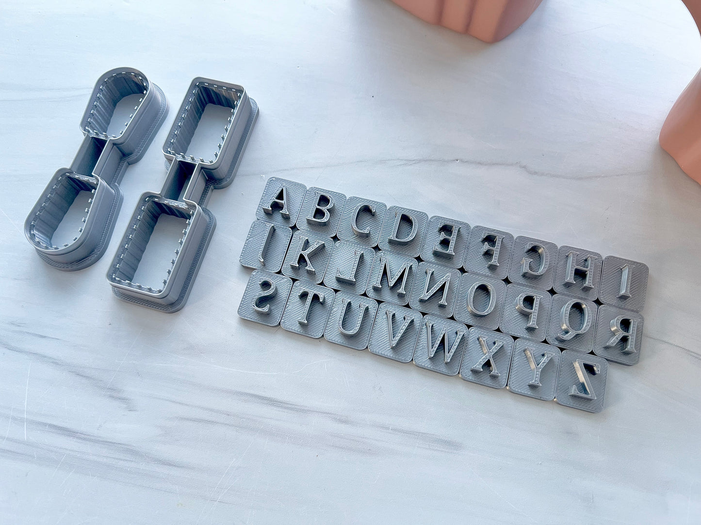 Keychain Shapes with Letter Stamps