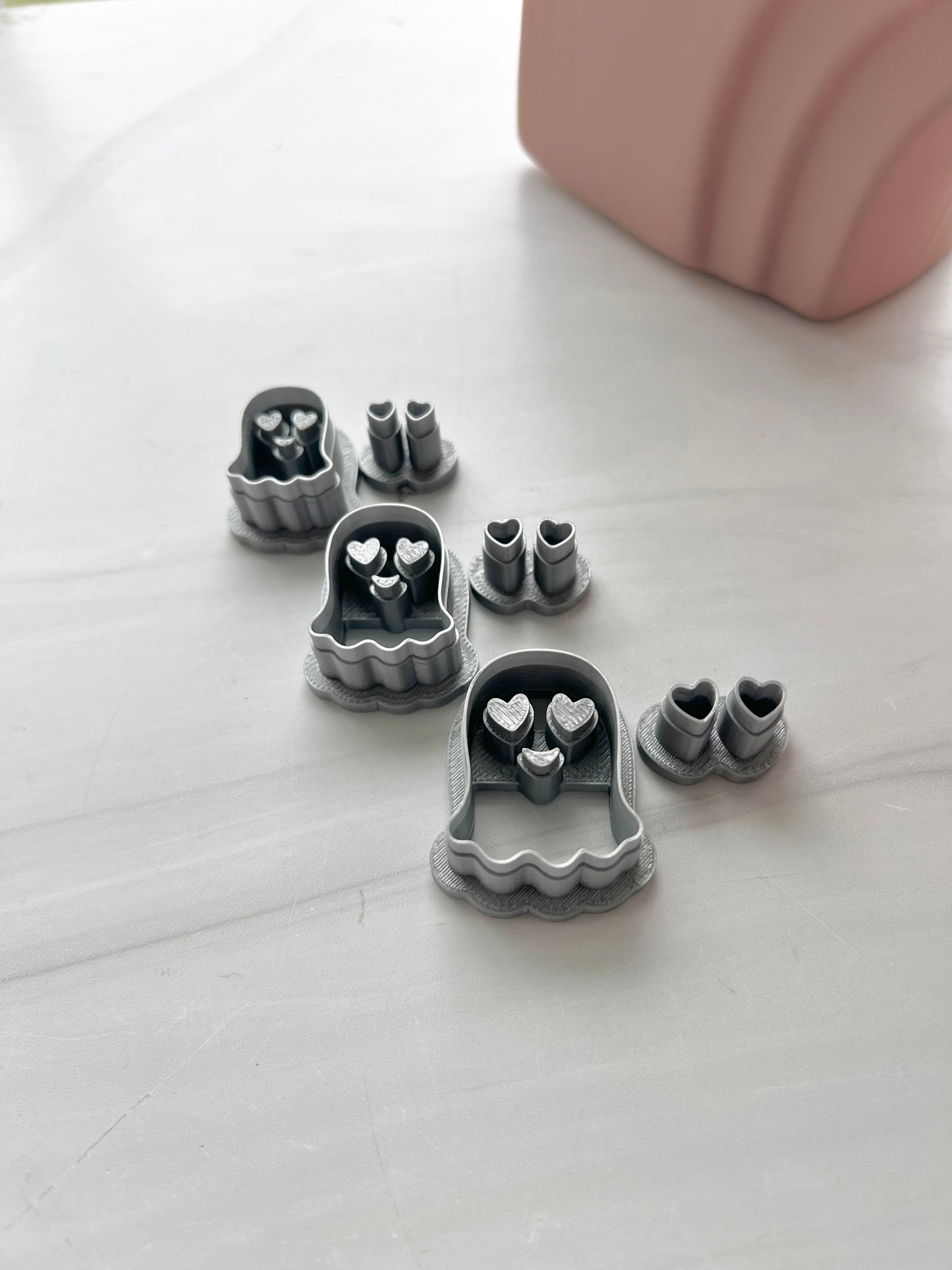 Valentine Ghost with Heart Eyes Cutter Set