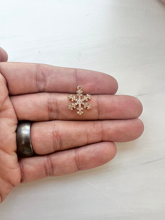 4pcs Cubic Zirconia Snowflake Connectors