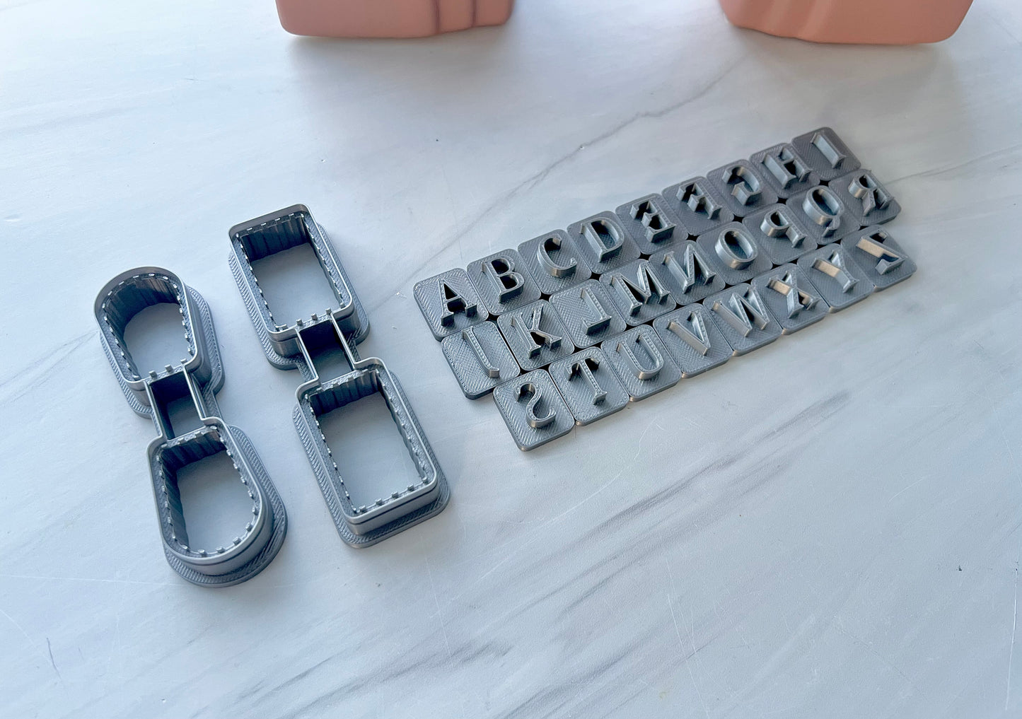 Keychain Shapes with Letter Stamps