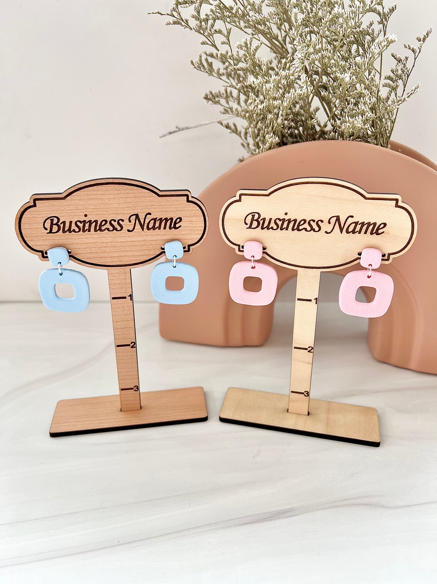 Customizable Earring Display Stand with Ruler