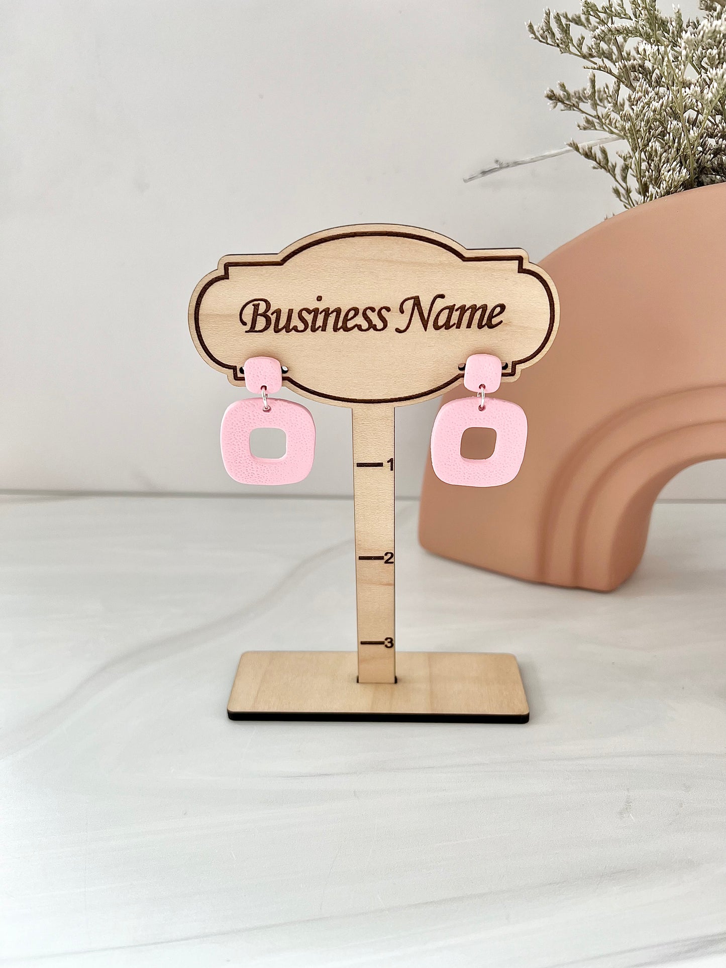 Customizable Earring Display Stand with Ruler