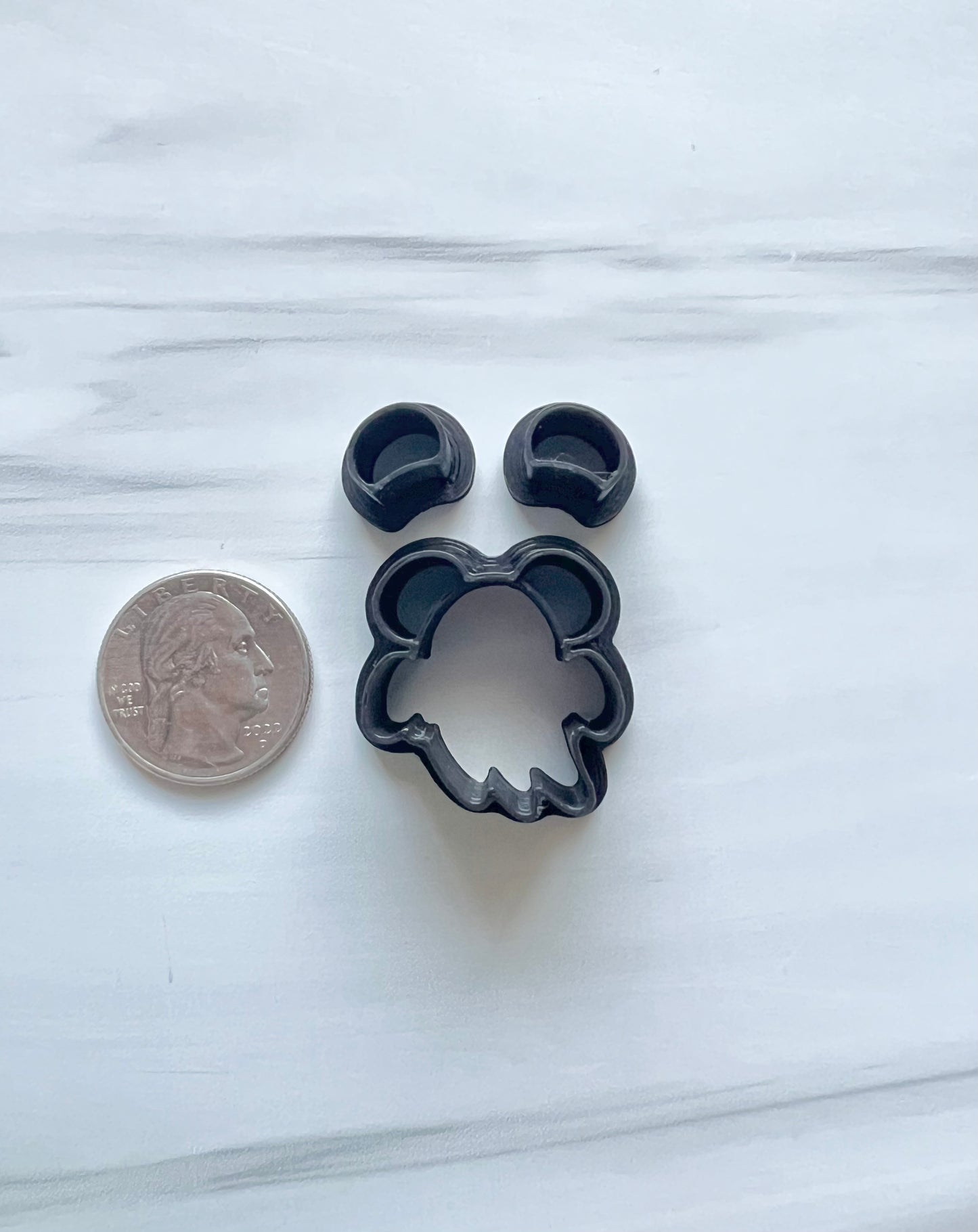 Mouse Ghost with Ears and Optional Bow Cutter Set