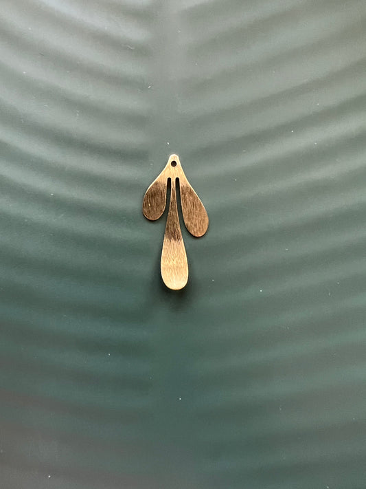 6pcs Brass Textured Teardrops