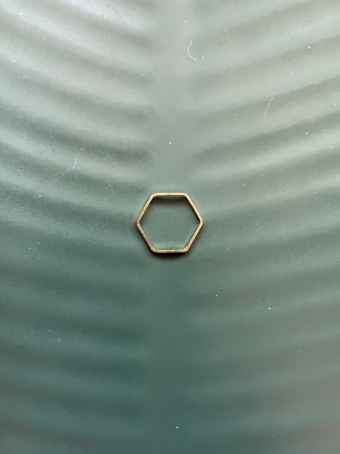 6pcs Small Brass Hexagons - 14mm