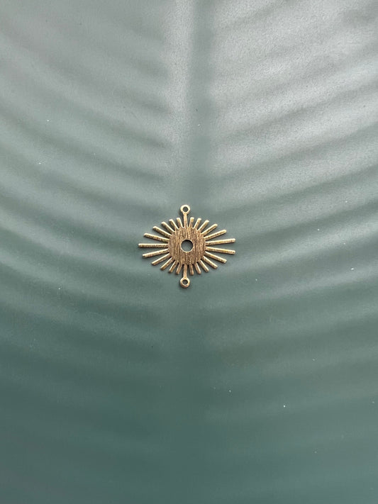 6pcs Textured Brass Large Sun Connectors