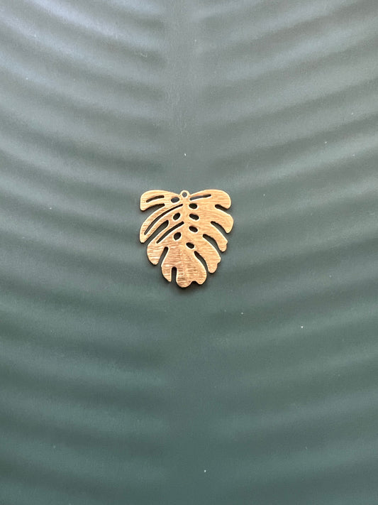 6pcs Brass Textured Monstera Leaves